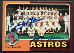 1975 Topps Astros Team Card #487 Autographed Tommy Helms & Doug Rader - Picture 1 of 1