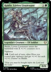 HALDIR, LORIEN TENIENTE Magic The Gathering Casi Nuevo-M Cuentos de la Tierra Media Comandante Raro - Imagen 1 de 1