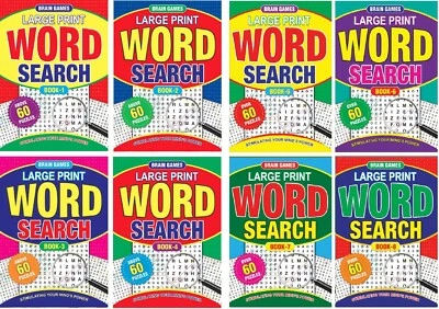 1-8 NEW A4 Size Word Search Puzzle Books Large Print Over 60 Puzzles per Book - image 1 of 3