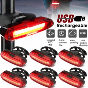 6 Modes LED Bicycle Cycling Tail Light USB Rechargeable Bike Rear Warning Light - Picture 1 of 12