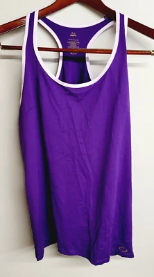 Top deportivo deportivo deportivo COPPER FIT púrpura blanco espalda deportiva talla L #538962 NUEVO Foto 1 de 3