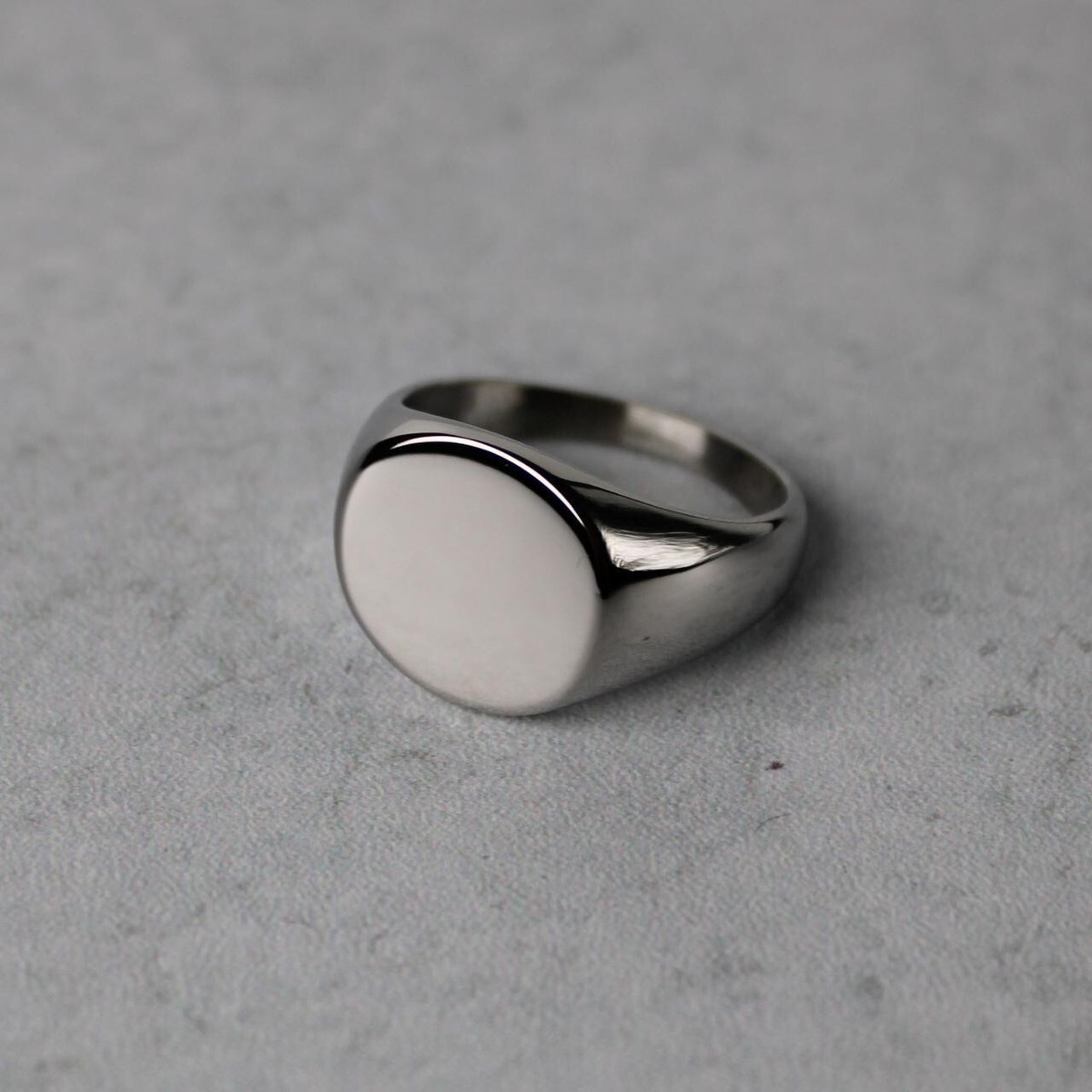 アクセサリー vintage silver 925  signet hole ring Signet Ring 925 Sterling Silver 14mm Casual Band Size 7-13