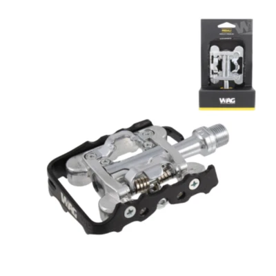 COPPIA PEDALI DOPPIA FUNZIONE PER MTB BICI BICICLETTA CON TACCHETTE SPD IN ALLUM - Immagine 1 di 2