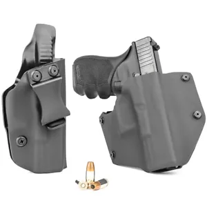 IWB & OWB Dual Pack Holsters - Precision Cut - Multiple Handguns - Matte Black - Picture 1 of 9