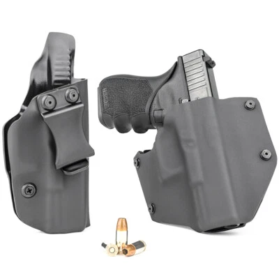 IWB & OWB Dual Pack Holsters - Precision Cut - Multiple Handguns - Matte Black - Image 1 of 4