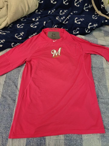 Milwaukee Brewers MLB Nike Pro hypercool L/S Shirt Men's Size Large Mothers Day Cover