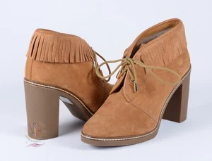 Tory Burch Hilary Lammfell-gefütterter Fransen Wildleder Bootie Gr. 5 US / 35 EU $ 495 Neu ohne Karton - Bild 1 von 8