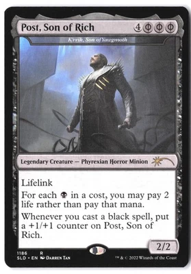 Post, Son of Rich - K'rrik, Son of Yawgmoth (Post Malone) #1186 SLD MTG NM - Image 1 of 2