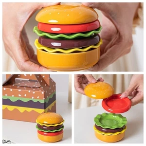 6-Schicht Hamburger Teller Set Stapelbar Geteilte Platten - Picture 1 of 12