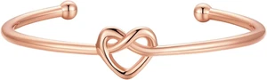 Unisex Simple Cuff Bracelet 18K Real Gold Platinum Plated Fine Bracelets Fashion - Picture 1 of 12