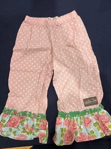 matilda jane good hart primrose big ruffles pink polka dot pants girls 4 - Picture 1 of 3