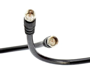 Quality RF Coaxial Cable 6 FT - BLACK - Premium RG6 F-Type Coax - 75 Ohm - Picture 1 of 8