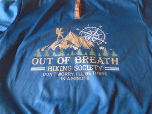 Out of Breath Hiking Society Don't Worry I'll Be There In A Minute Sweater 4xl - Picture 1 of 9