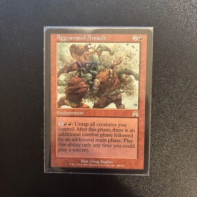 Aggravated Assault Onslaught Light Play Mtg Magic The Gathering - Image 1 of 2