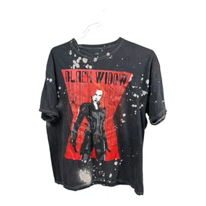 Marvel Comics Black Widow Movie T-Shirt Scarlett Johansson Nerd Splatter sz XL - Picture 1 of 2
