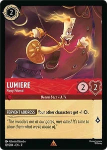 Disney Lorcana Fabled - 121 Lumiere, Feuriger Freund, seltene KALTFOLIE - Bild 1 von 1