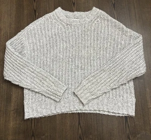 American Eagle Sweater Women's Size Small Gray Pullover Knit Long Sleeve - Picture 1 of 5