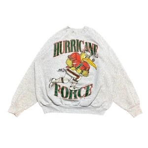 Vintage 90s University Miami Florida Hurricane Force Sweatshirt Men's XL - Picture 1 of 11