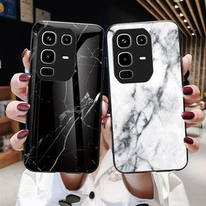 Para Infinix Note 50 Pro 4G, Híbrido Armadura Mármol Vidrio Suave Parachoques Estuche Cubierta - Imagen 1 de 14