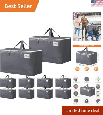 Heavy-Duty Large Moving Boxes with Zippers & Handles - 10 Pack for Safe Storage - Image 1 of 4