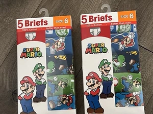 10 Pairs Super Mario Briefs Size 6 New - Picture 1 of 3