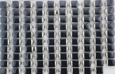 Lote al por mayor de 35 anillos cuadrados enchapados en plata esmaltados para mujeres y hombres Foto 1 de 4