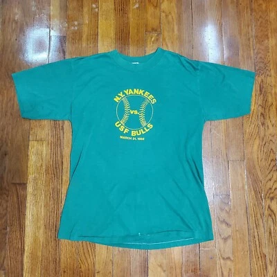 Vintage New York Yankees VS USF Bulls T Shirt March 31, 1982 T Shirt Single Rare - Image 1 of 4