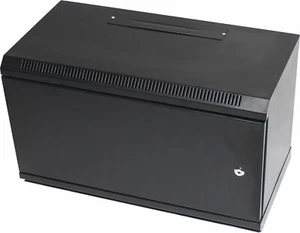 6U 19" Black METAL SOLID DOOR Network Cabinet Data Comms Security Wall Rack - Picture 1 of 2