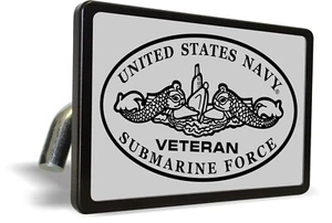U.S. Navy Submarine Force Veteran - Billet ALUMINUM Car Trailer Tow Hitch Cover - Imagen 1 de 5