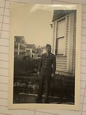 Vintage Photograph WW2 USA Soldier In Uniform Outside House 5" x 3.5"