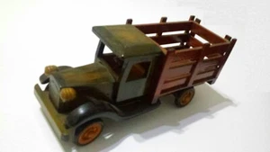 Camioncino Riproduzione Autocarro modellino in legno Con Vano Portagioie Vintage - Foto 1 di 10