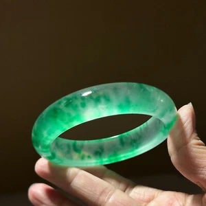 Certified Natural high Ice Green Burmese Jade jadeite bracelet bangle 59mm - Picture 1 of 10