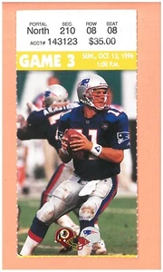 Washington Redskins @ NE Patriots 1996 Super Bowl XXXI ticket Drew Bledsoe photo - Picture 1 of 2