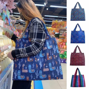 Bolso de compras grande grueso doble capa plegable impermeable hombro #T〒 - Imagen 1 de 25
