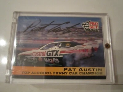 1992 PAT AUSTIN RACING CARD #195 PRO SET CARD - AUTOGRAPHED - BBA-22 - Image 1 of 2
