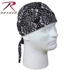 Rothco Head Wrap Skull Cap - Trainmen Pattern - Black/White by Rothco 5186 - Picture 1 of 1