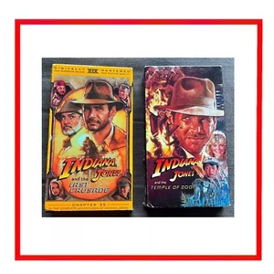 Lot 2 Vintage VHS Movie Video Tape Indiana Jones Temple of Doom & Last Crusade - Imagen 1 de 24
