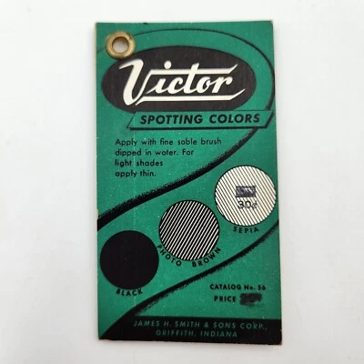Victor Spotting Colors Cards James H Smith & Sons Corp. Vintage Photography - Imagem 1 de 4