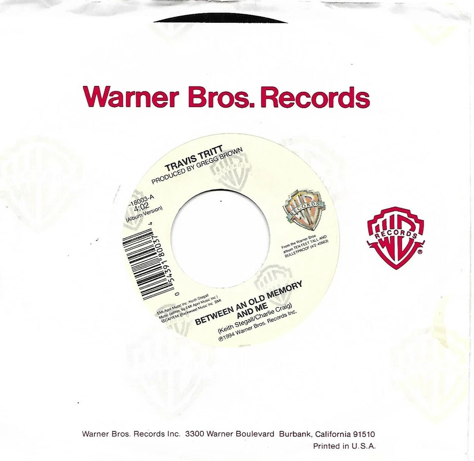 TRITT, Travis  (Between An Old Memory And Me) Warner Bros. 7-18003 = MINT RECORD Foto 1 de 1