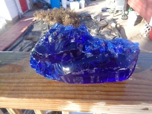 Glass Rock Slag Beautiful Clear Cobalt Blue 6.12 lbs VV15 Landscaping Aquarium - Imagen 1 de 2
