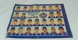 1988  New York Mets Roster Magazine Sheet Insert VTG 16x11 - Picture 1 of 7