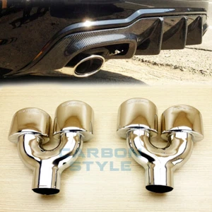 Quad Exhaust Tips For Mercedes Benz S E CLS W212 W221 C219 C207 C63 Type 1pair - Foto 1 di 6