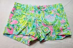 Pantalón Corto Lilly Pulitzer Mujer 00 Verde Neón Rosa Primavera Tropical Floral The Walsh - Imagen 1 de 9