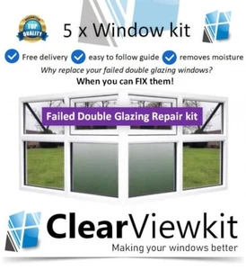 5 x Window kit Clears Condensation Failed Blown UPVC Double Glazing Windows - Picture 1 of 7