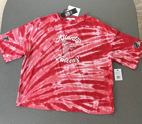 New NWT S/S Atlanta Falcons Shirt Women's Size XL Tie Dye Wear By Erin Andrews Cover