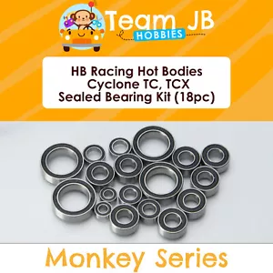 HB Racing Hot Bodies Cyclone TC, TCX - 18 Pcs Rubber Sealed Bearings Kit - Picture 1 of 2