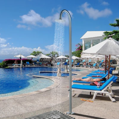 HEATGENE Sistema de Ducha Exterior con Cabezal de Ducha y Caño de Pie Enjuague Soporte de Ducha Foto 1 de 2