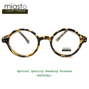 NUEVAS CON ETIQUETAS $39.99 MIASTO REDONDO LENNON/POTTER GAFAS DE LECTURA PEQUEÑAS + 1.50 BIFOCALES - Imagen 1 de 2