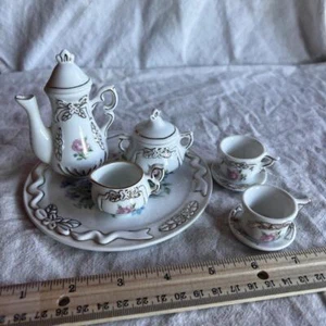 miniature vintage floral tea set 10pc - Picture 1 of 8
