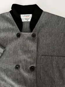 Camicia cuoco Happy Chef manica corta grigio M - Foto 1 di 6